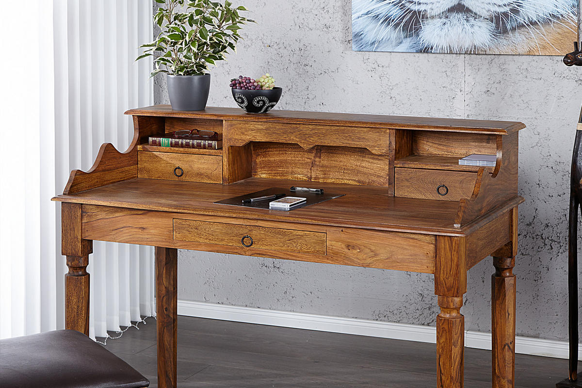 SEKRETÄR HEMINGWAY L Sheesham Natur 115 cm - Naturfarben, Holz (55/115/100cm) - riess-ambiente