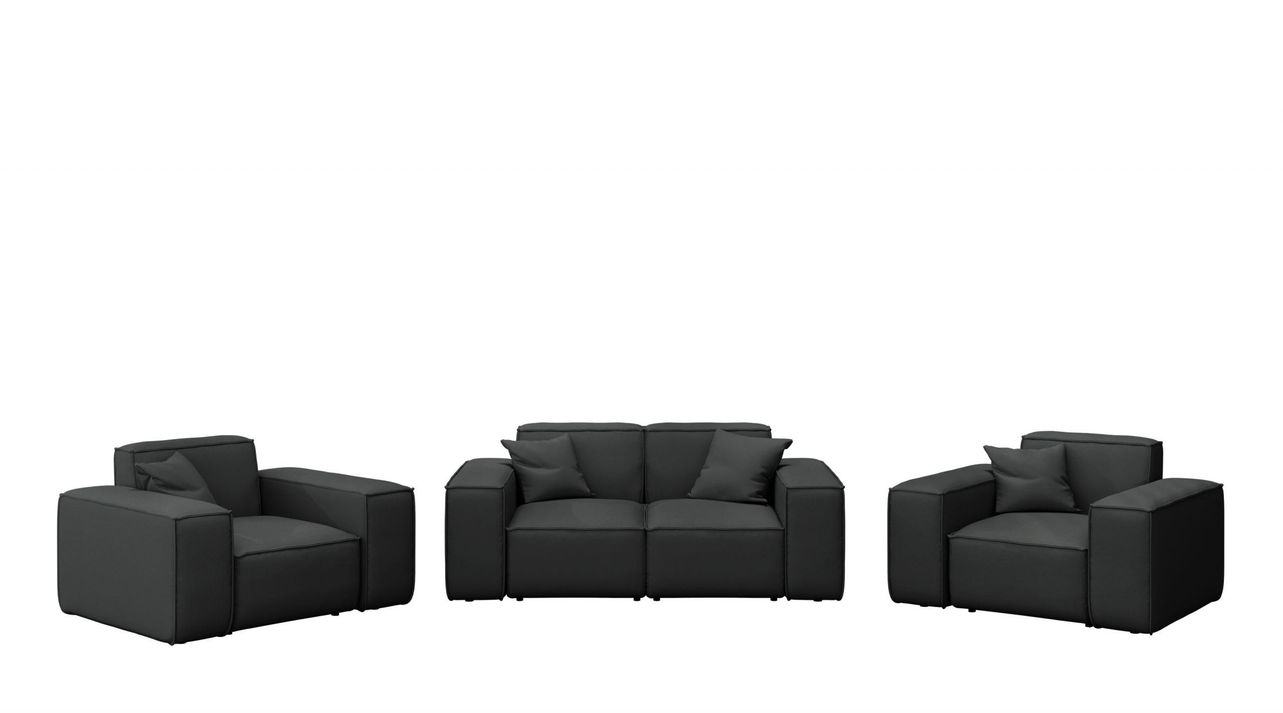 Kaiser Möbel ZAHRADNÍ SEDACÍ SOUPRAVA 2+1+1 MALIBU tkanina Odyssey Černá