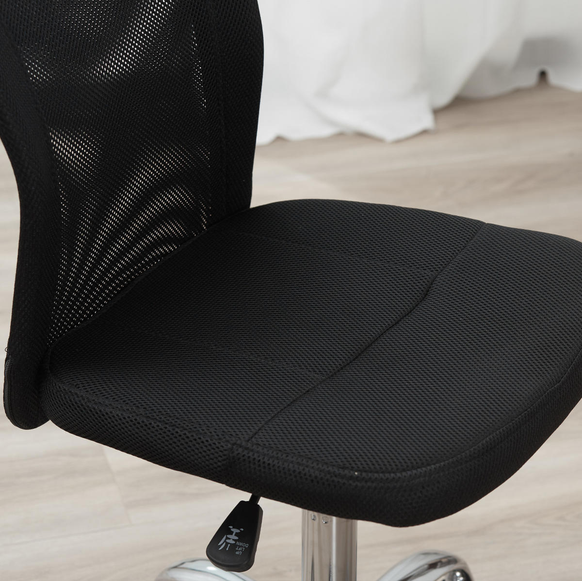 BÜROSTUHL höhenverstellbar 43 x 58 x 90-100 cm Polyester Black - Schwarz, Kunststoff (58/100/43cm) - Meubliv