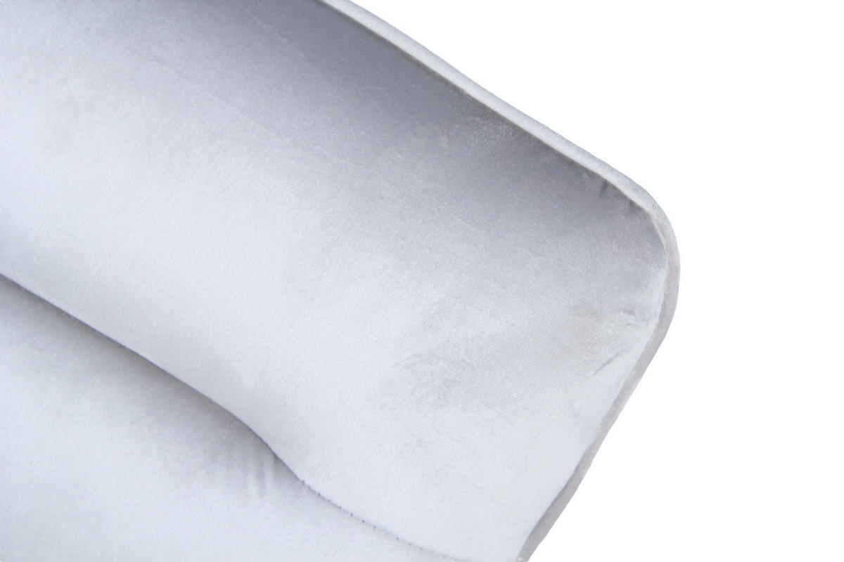 ESSZIMMERSTUHL Thea Samt - Sitzfläche und Rükenlehne gepolstert - 2er Set - Hellgrau, Metall (52/88/66cm) - TPFLiving