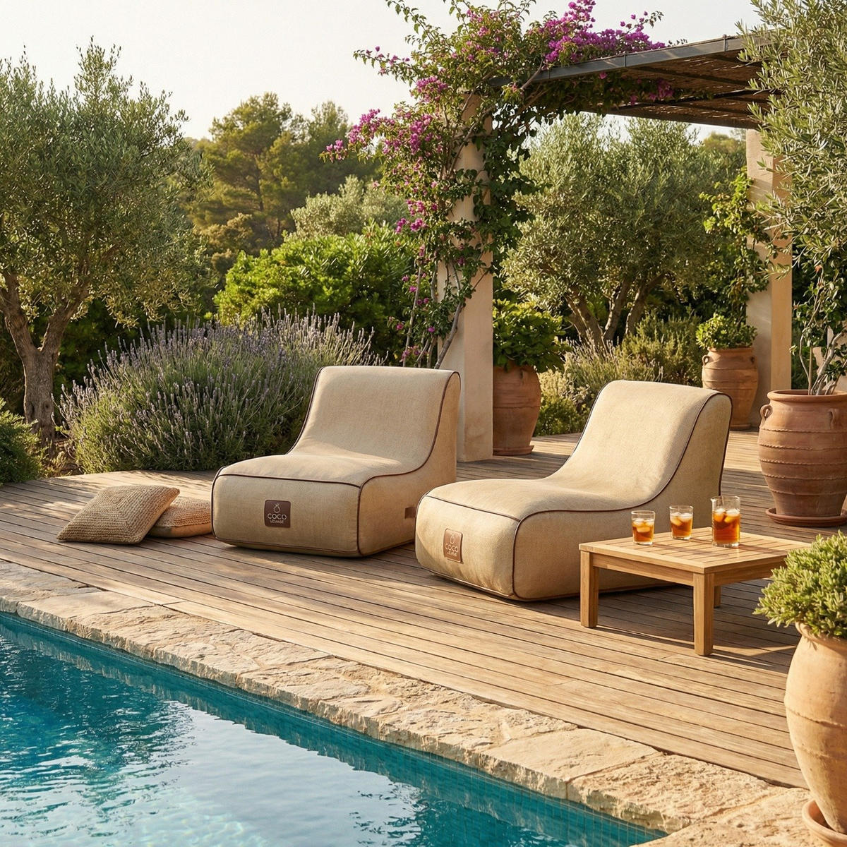 LOUNGESESSEL RIVIERA Beige - Beige, Kunststoff/Textil (75/75/75cm) - Coco Lounge