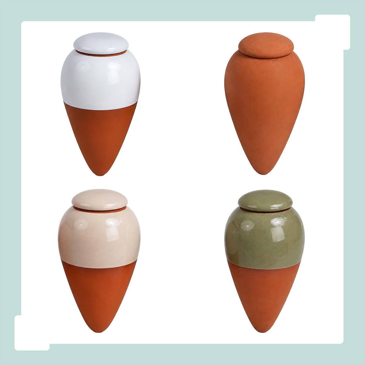 ZAVLAŽOVAČ Prírodný 4 ks-Set 350 ml - svetlohnedá, keramika (8/16/8cm) - Relaxdays