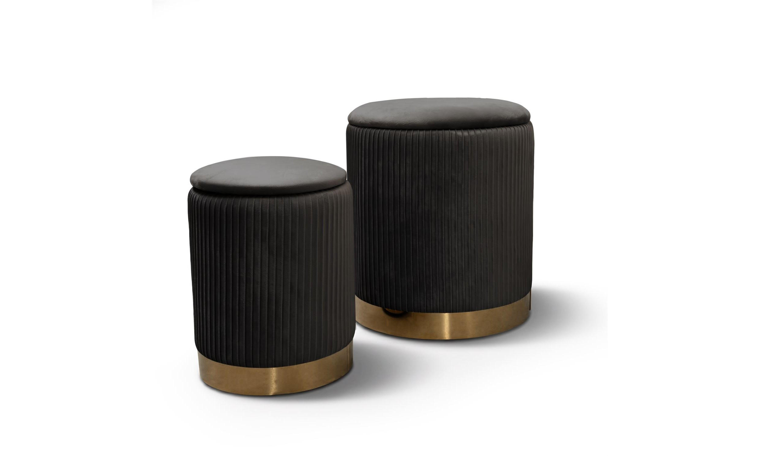 Lookway Hocker-Set Schwarz 37x42x37 cm
