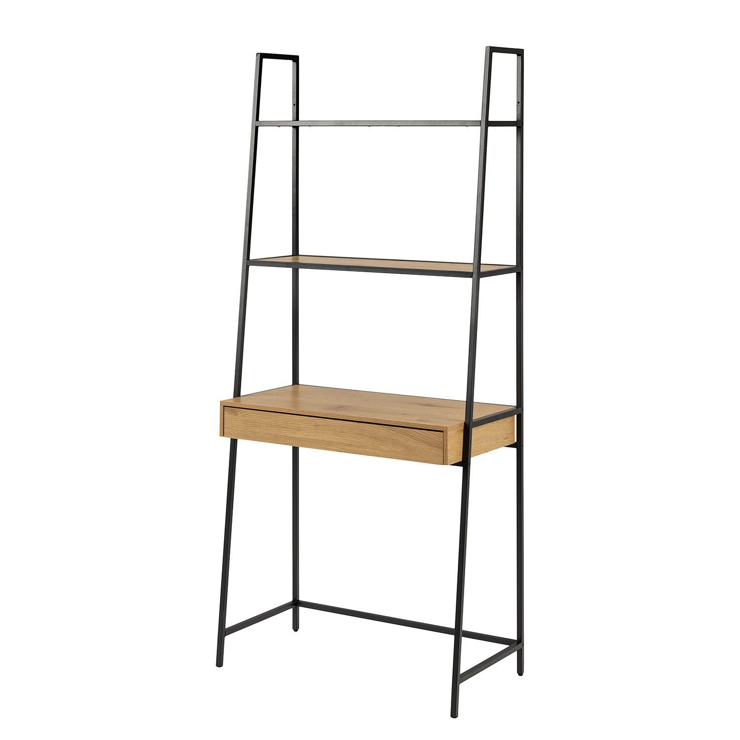 SCHREIBTISCH-KOMBINATION - Wildeiche, Holzwerkstoff/Metall (36/77/175cm) - home24