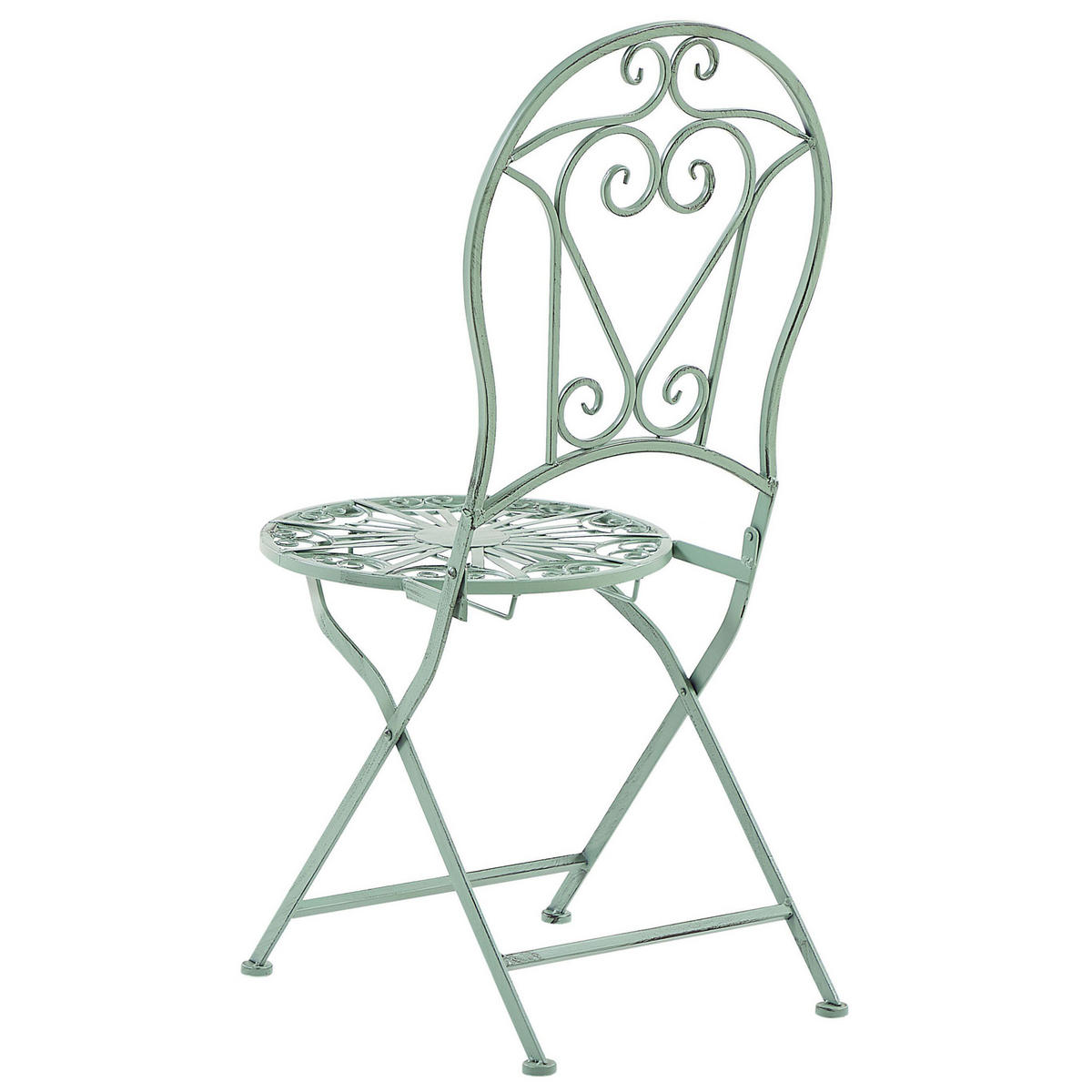 GARTENSTUHL 2er-Set Metall hellgrün Trento - Grün, Metall (42/95/57cm) - Beliani