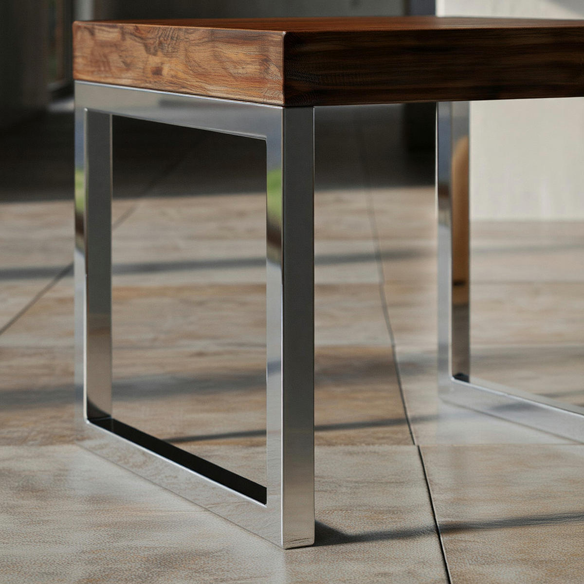 COUCHTISCH Massivholz Metallgestell Pflegeleicht, Braun 45x45x40 cm - Silberfarben/Braun, Holz/Metall (45/45/40cm) - KADIMA DESIGN
