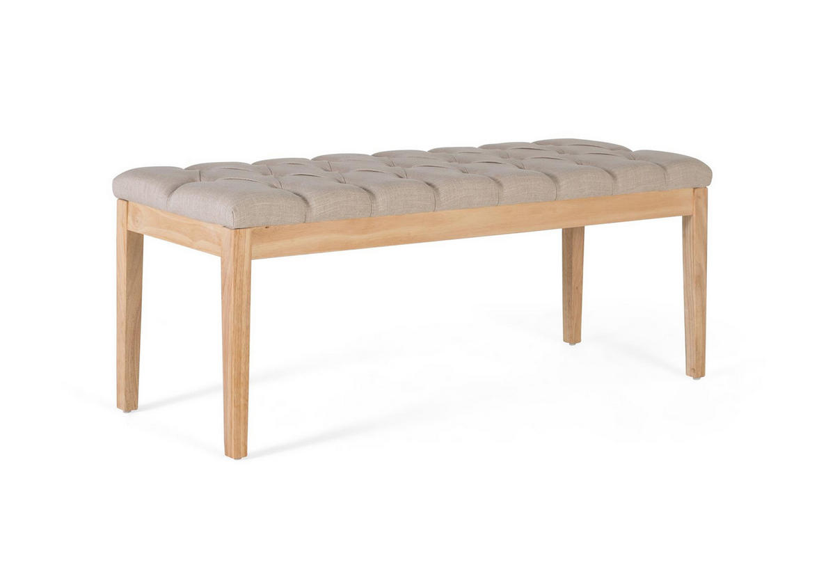 SITZBANK aus Kiefernholz mit beigem Stoffbezug - Beige, Holz (45/47/122cm) - Giner y Colomer