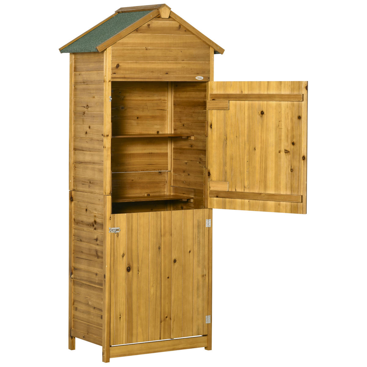GERÄTESCHRANK DE-09243 mit 2 Regalen und 2 Türen Naturholz - Naturfarben, Holz (49/191.5/79cm) - ComfortXL
