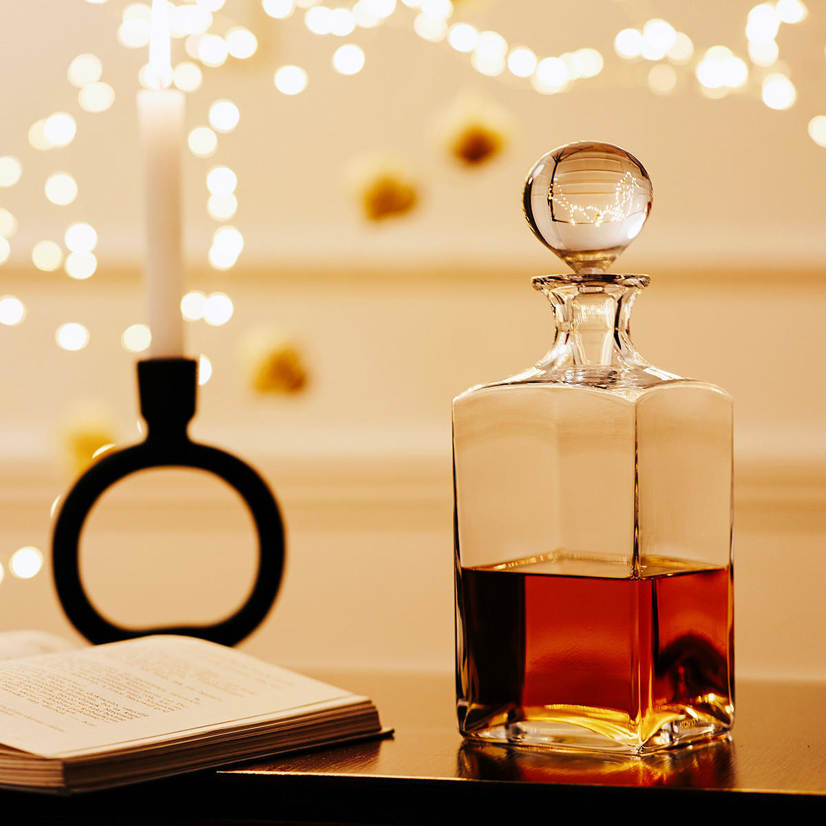 WHISKYKARAFFE MIT STOPPER Caro, 750 ml, Handgemacht - Transparent, Glas (0.75L) - Krosno Glass
