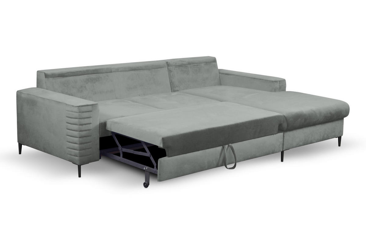 ECKSOFA NITRO R Grau (Velluto 16) - Grau, Holzwerkstoff (253/165cm) - Möblo