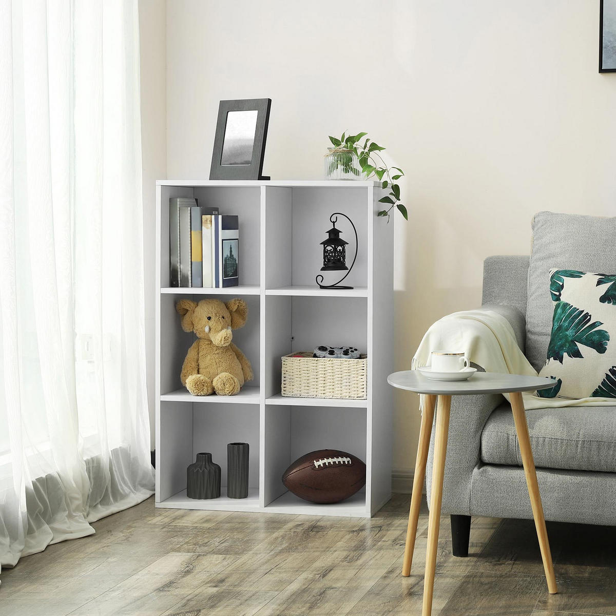 BÜCHERREGAL WÜRFELREGAL - Weiß, Holzwerkstoff (30/31/65.5cm) - Hansiro