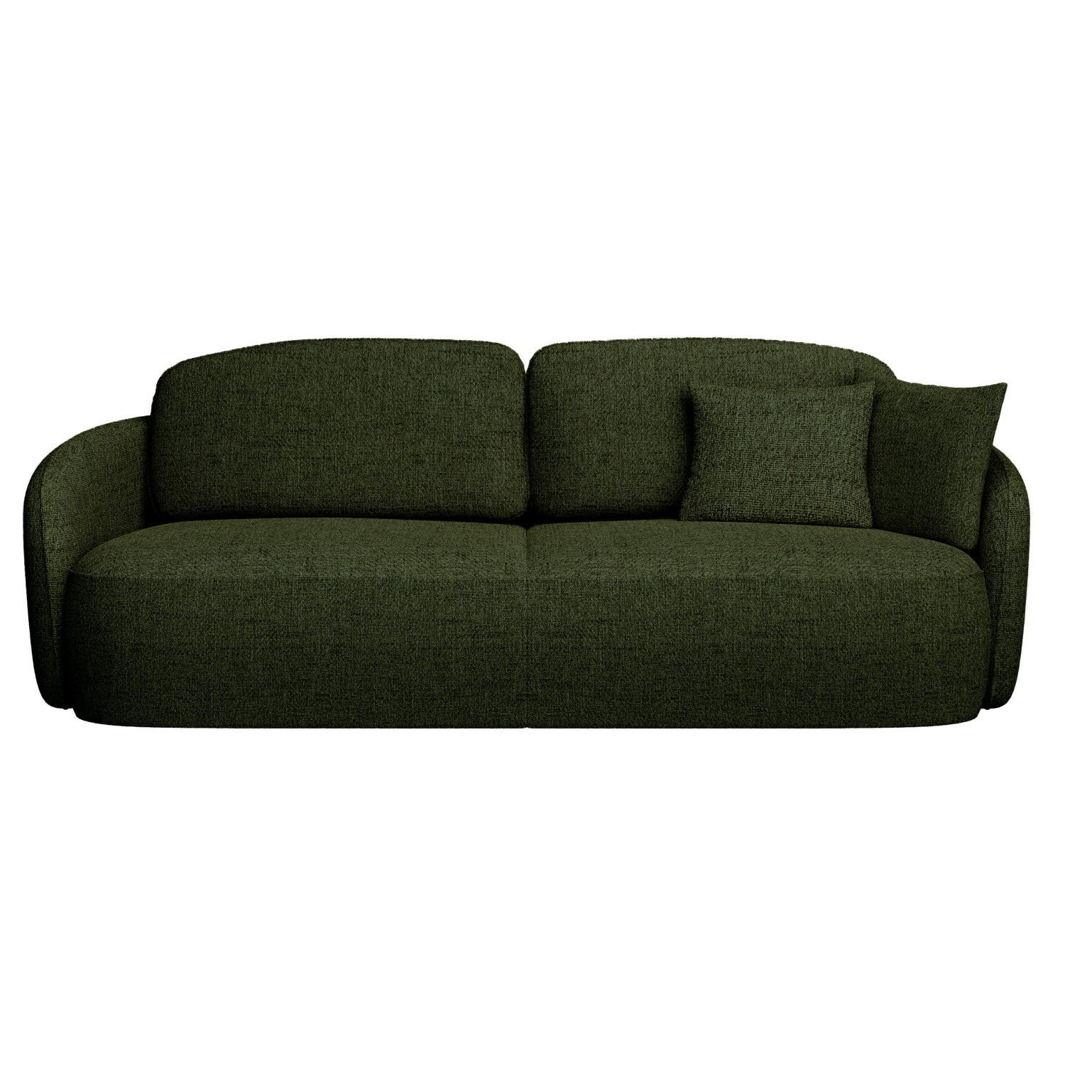 3-SITZER-SOFA Savoy Olivgrün mit Schlaffunktion - Schwarz/Olivgrün, Kunststoff/Textil (254/96/105cm) - Selsey