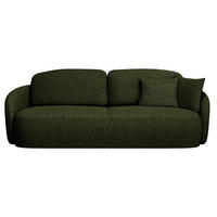 3-SITZER-SOFA Savoy Olivgrün mit Schlaffunktion - Schwarz/Olivgrün, Kunststoff/Textil (254/96/105cm) - Selsey