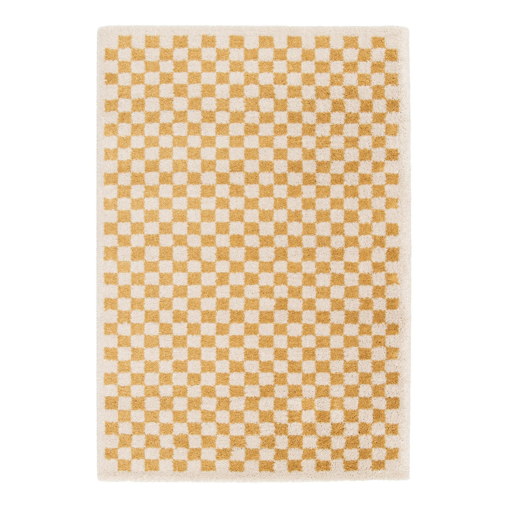 TEPPICH kariert langflorig weich voluminös gelb - Gelb, Textil (200/290cm) - AFK Living