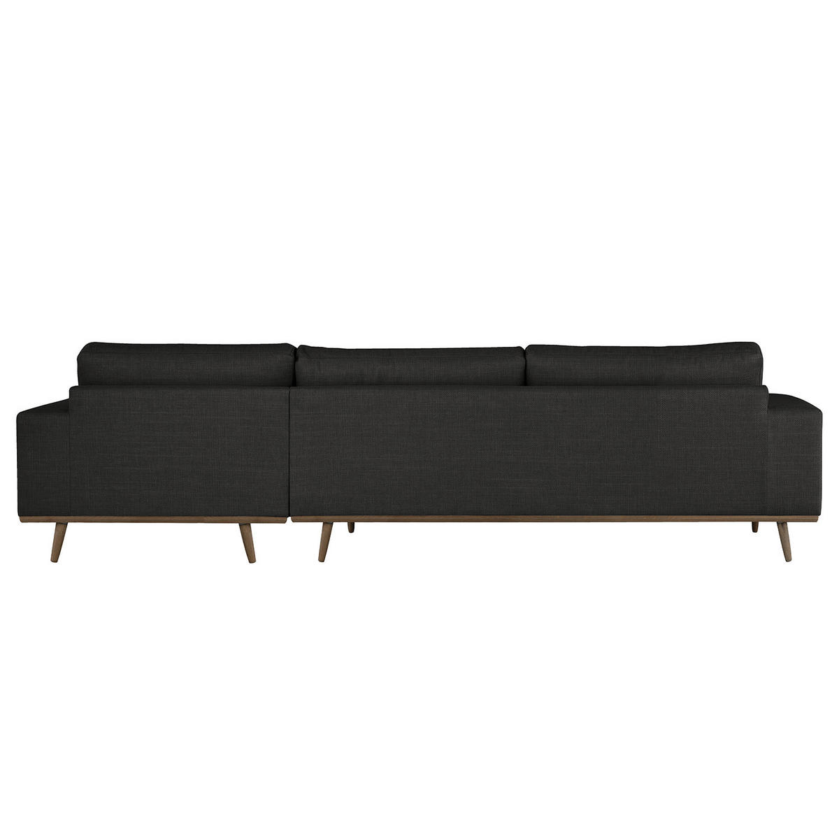 ECKSOFA mit Ottomane - Eichefarben/Schwarz, Eichenholz/Textil (287/219cm) - home24