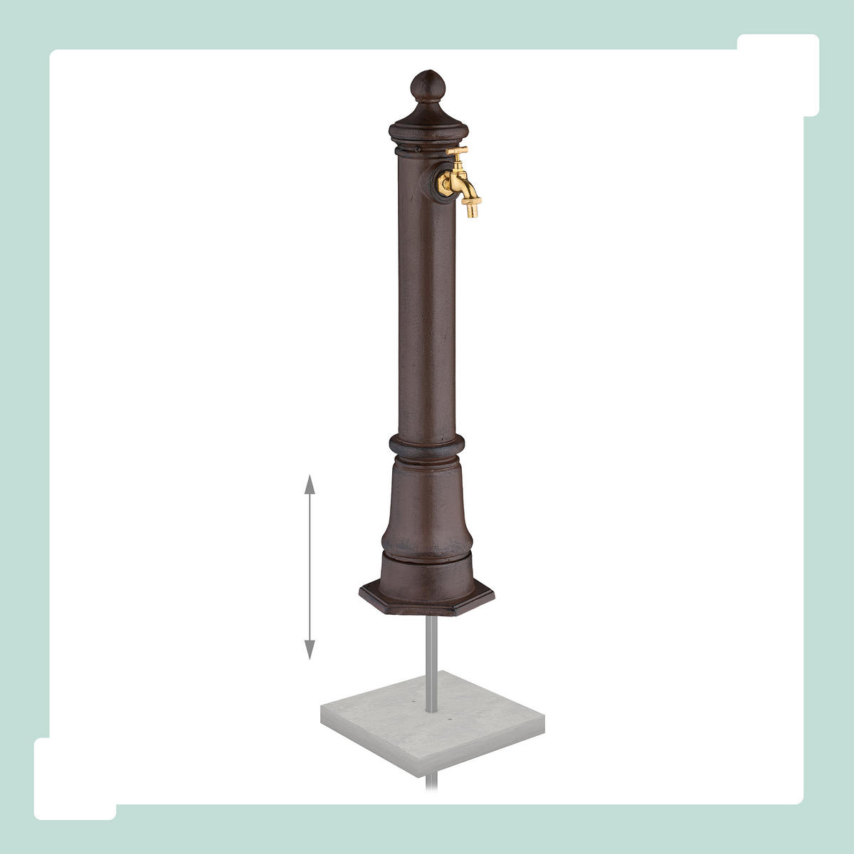 STANDBRUNNEN - Braun, Metall (20.5/18/80cm) - Relaxdays