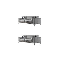 SITZGARNITUR Bond Grau Stellvariante:3+3 - Grau, Holz (227/85/100cm) - Villa Möbel