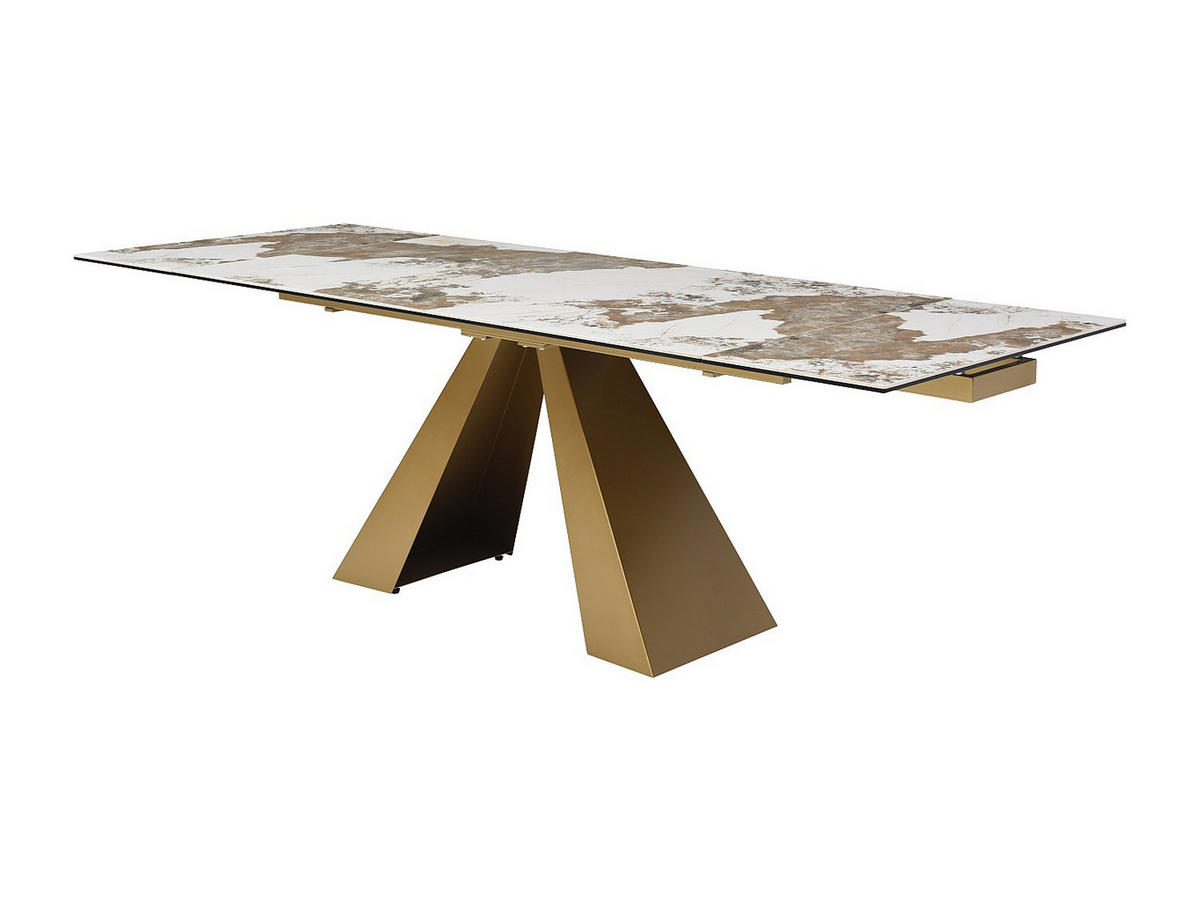ESSTISCH - 6 Personen, 8 Personen, 10 Personen - glas - taupe, weiß Lozipa - Weiß, Glas/Keramik (90/200/76cm) - Vente-Unique