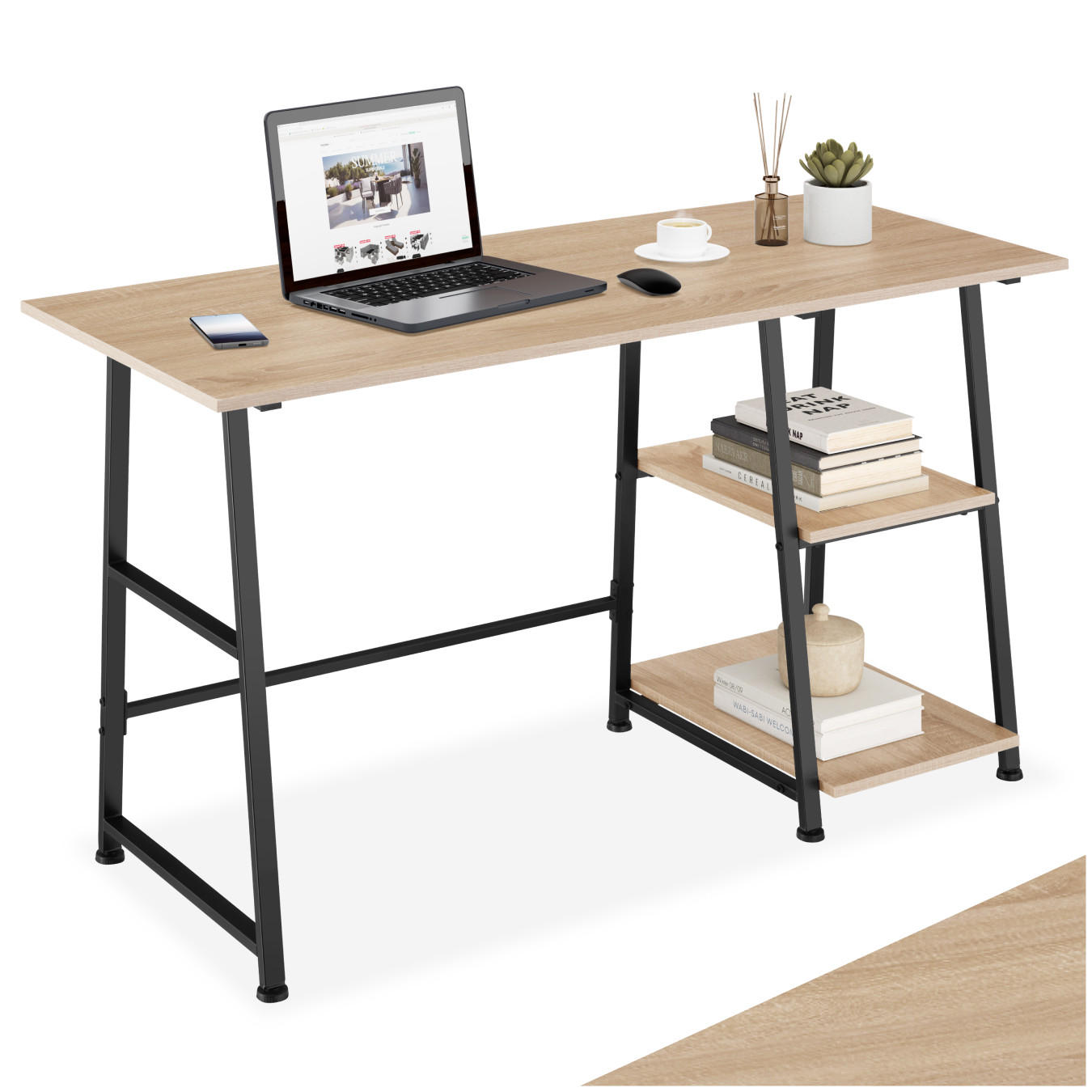 SCHREIBTISCH Paisley,120 x 50 x 73,5 cm,Industrial Holz hell, Eiche Sonoma - Naturfarben, Holzwerkstoff (120/50/73.5cm) - tectake