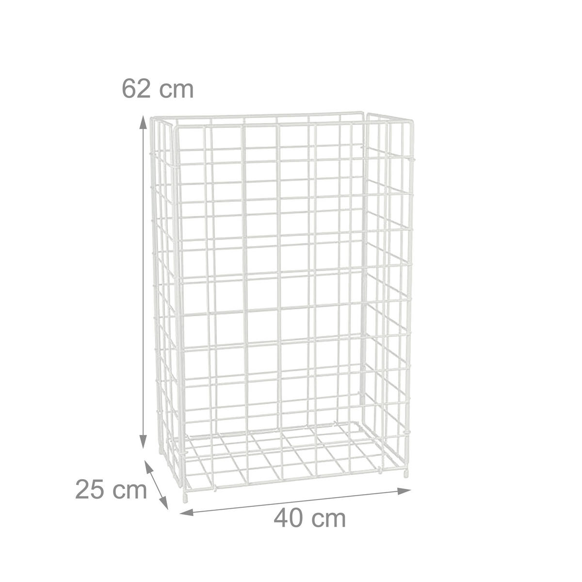PAPIERKORB - Weiß, Metall (28.5/35.5/19cm) - Relaxdays