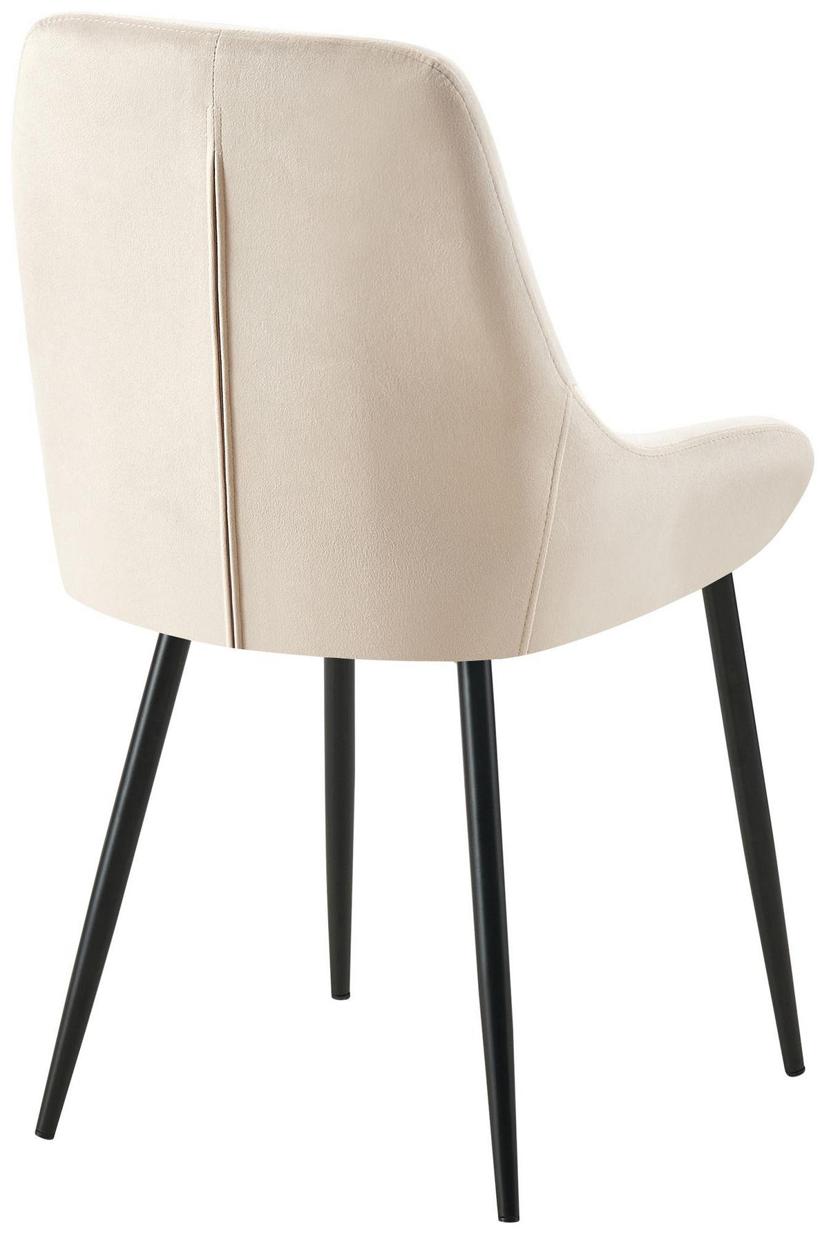 STUHL Samt Creme - Creme/Schwarz, Textil (50/86/53cm) - CLP