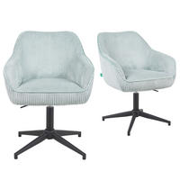 BÜROSTUHL Mika-Caro - Schwarz/Hellblau, Textil/Metall (60/79/61cm) - DUBI Möbel