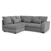 ECKSCHLAFSOFA Ramo mit Bettkasten, Topper gratis, Grau, links - Schwarz/Grau, Textil (229/190cm) - Beautysofa