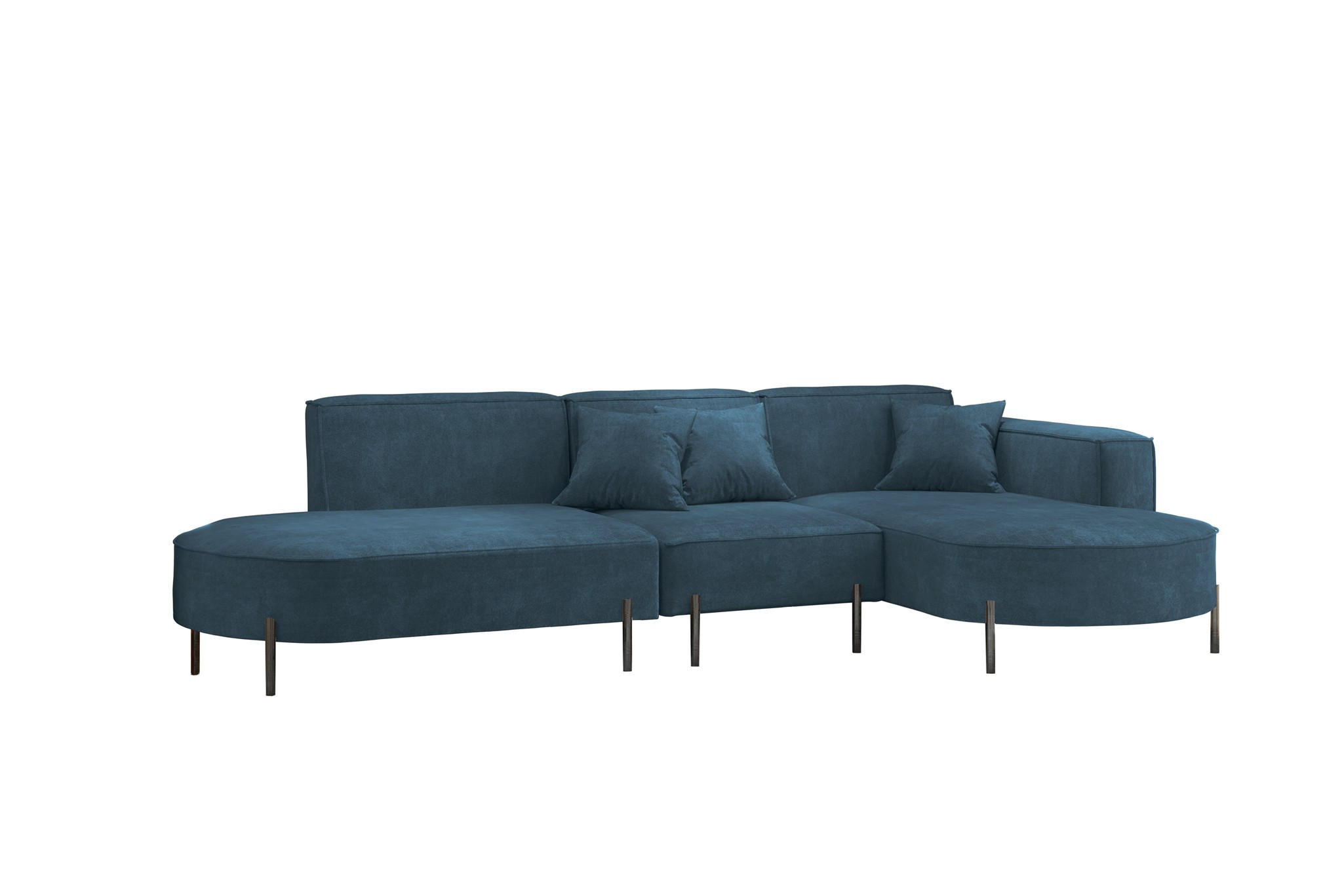 ECKSOFA Valencia - Blau, Holzwerkstoff/Textil (321/165cm) - Fun Möbel