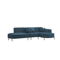 ECKSOFA Valencia - Blau, Holzwerkstoff/Textil (321/165cm) - Fun Möbel