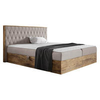 BOXBETT Wood 6 - Naturfarben, Holz/Textil (180/200cm) - MIRJAN24