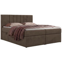 POSTEL BOXSPRING INERO 180/200 - Hnědá Samet - Topper Visco - H3 - černá/hnědá, textil/plast (180/200cm) - MKS