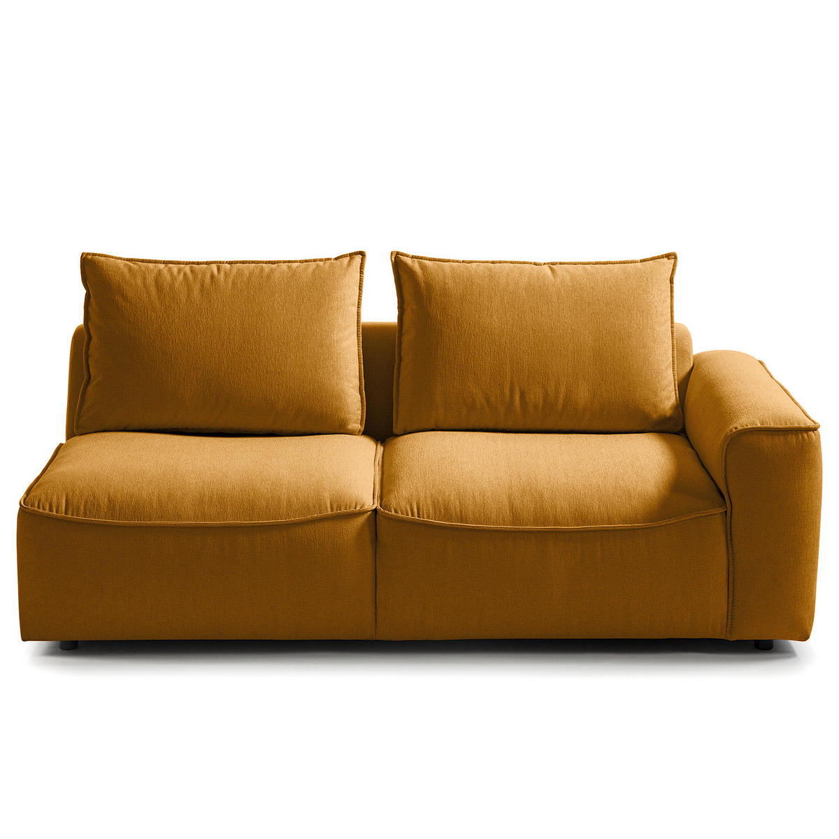 2,5-SITZER SOFA - modular - Gelb/Schwarz, Kunststoff/Textil (184/82/99cm) - home24