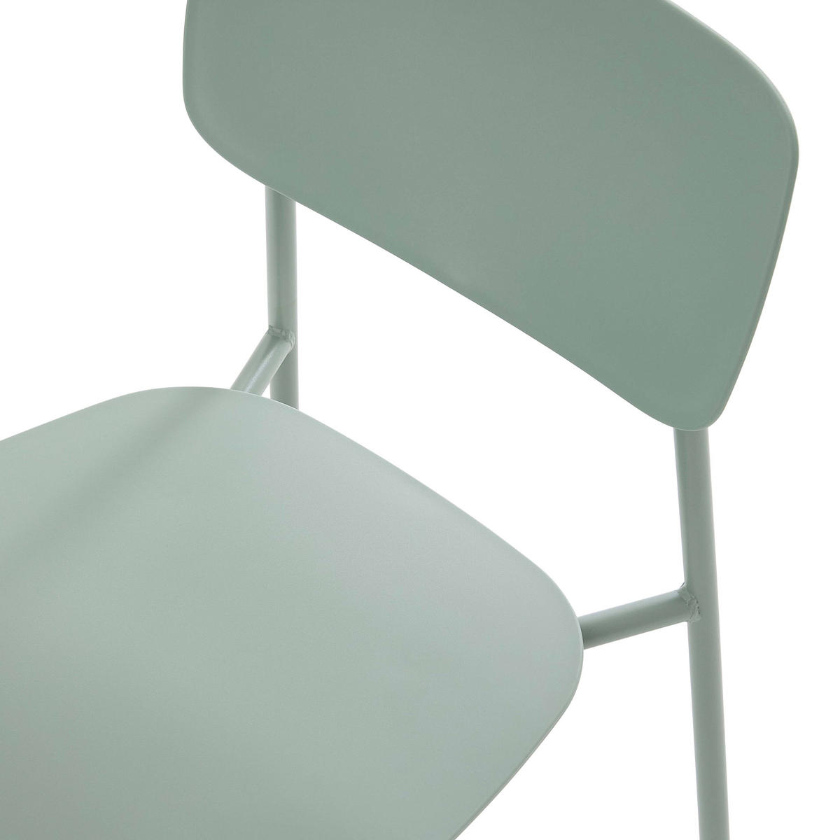STÜHLE 2-tlg. aus Stahl und Kunststoff, Grün - Grün, Kunststoff/Metall (51/78/45cm) - Oviala