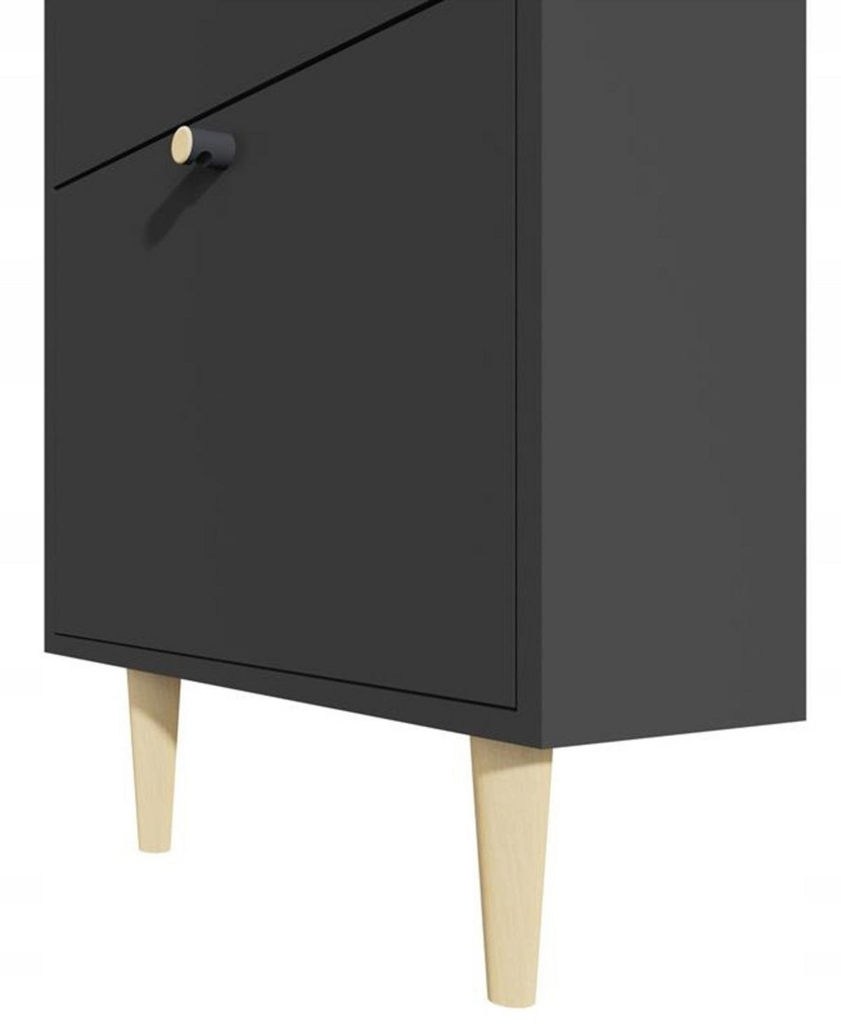 SCHUHSCHRANK Behamo 521 Schwarz 55/21/104 cm - Schwarz, Holzwerkstoff (55/104/21cm) - Matkam Möbel