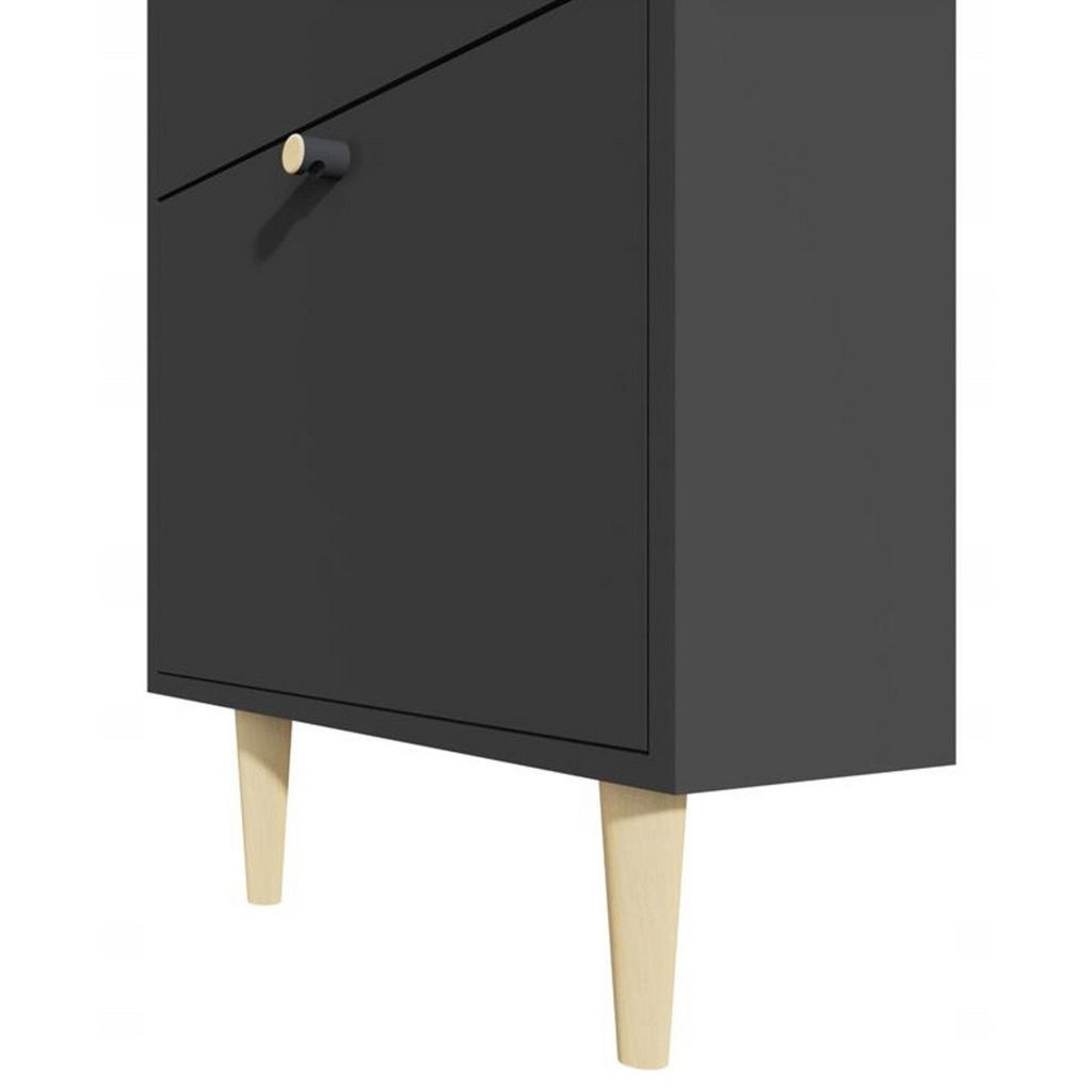 Thumbnail - Matkam Möbel Schuhschrank, Schwarz, Holzwerkstoff, 55x141x21 cm, Garderobe, Schuhaufbewahrung, Schuhkipper