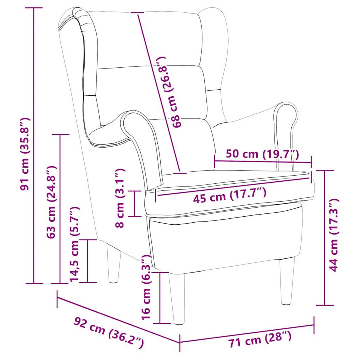 SESSEL BRAUN SAMT - Braun, Textil (84/100/74cm) - vidaXL