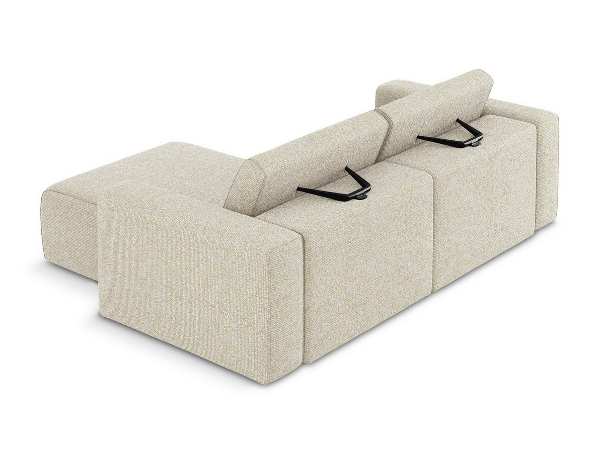 ECKSOFA Rechts Strukturstoff Stoff Beige - Beige/Creme, Kunststoff/Textil (224/167cm) - Makamii