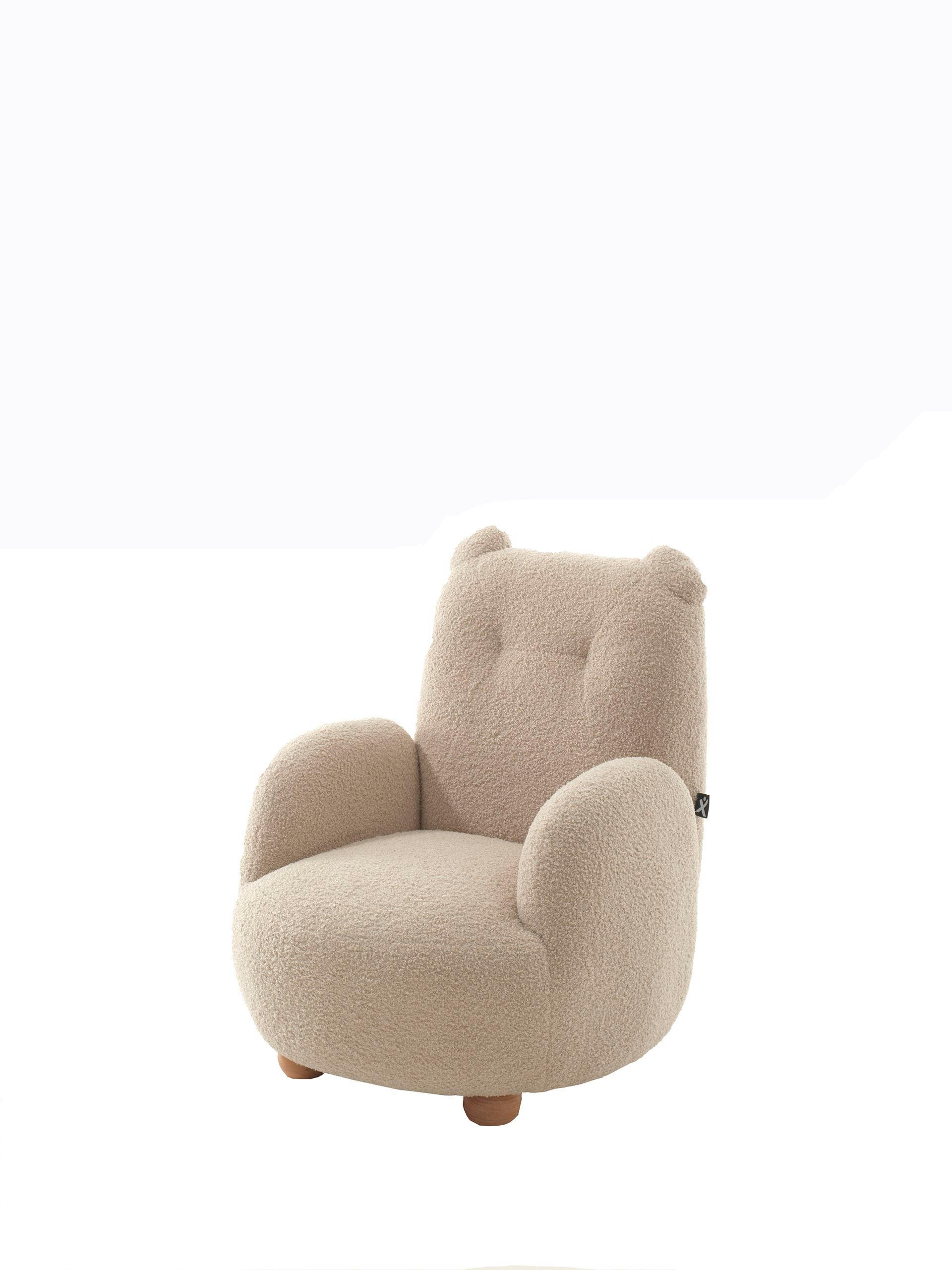 KINDERSESSEL in Bärenoptik Keila komfortabel bequem Bouclé Stoff beige - Beige, Kunststoff (60/66/64cm) - 58aufmkessel