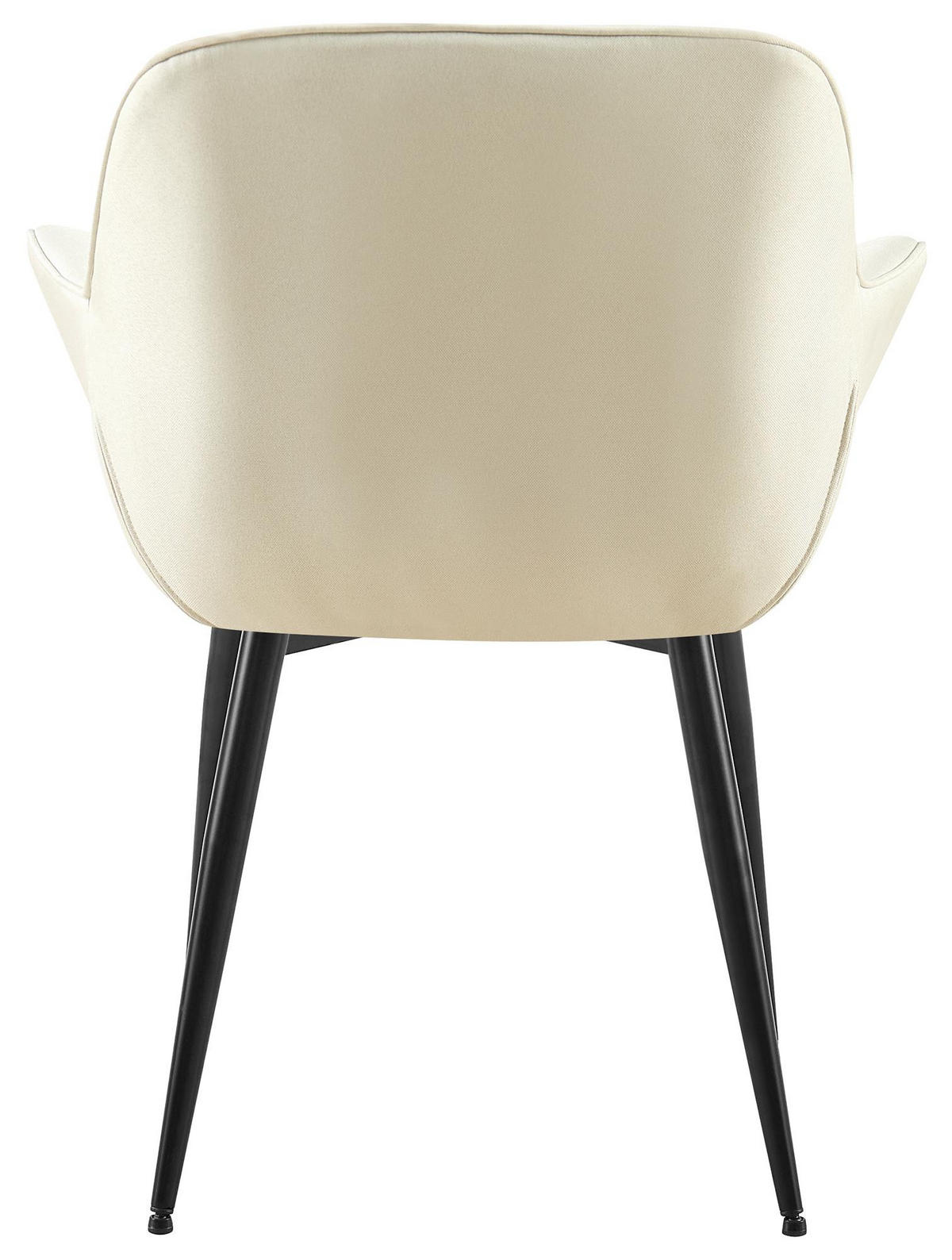 ARMLEHNENSTUHL Stoff creme - Creme/Schwarz, Textil/Metall (65/85/58cm) - CLP