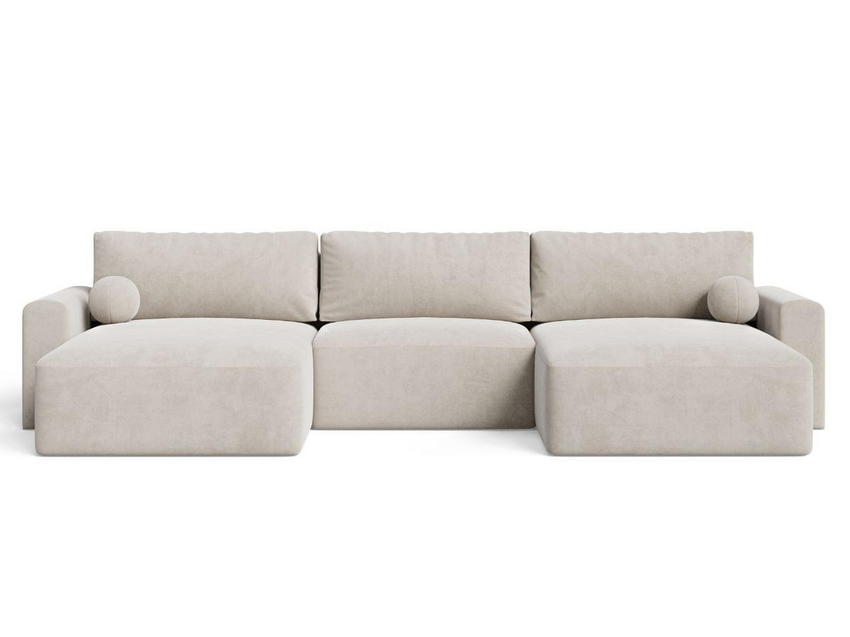 ECKSOFA U Aurora Beige - Beige, Holz/Textil (369/145cm) - Graingold