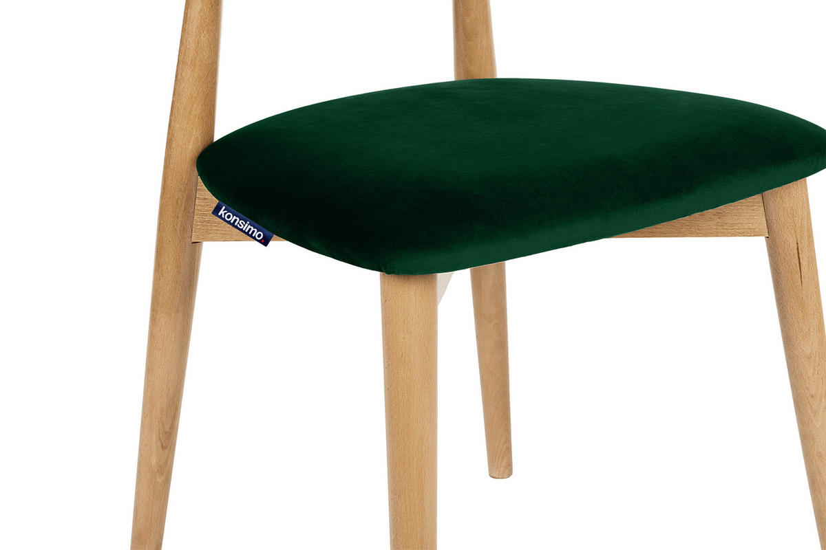 ESSZIMMERSTÜHLE RABI (2er-Set), Dunkelgrün / Eiche hell - Dunkelgrün/Eichefarben, Holz/Buchenholz (47/79/45cm) - KONSIMO®