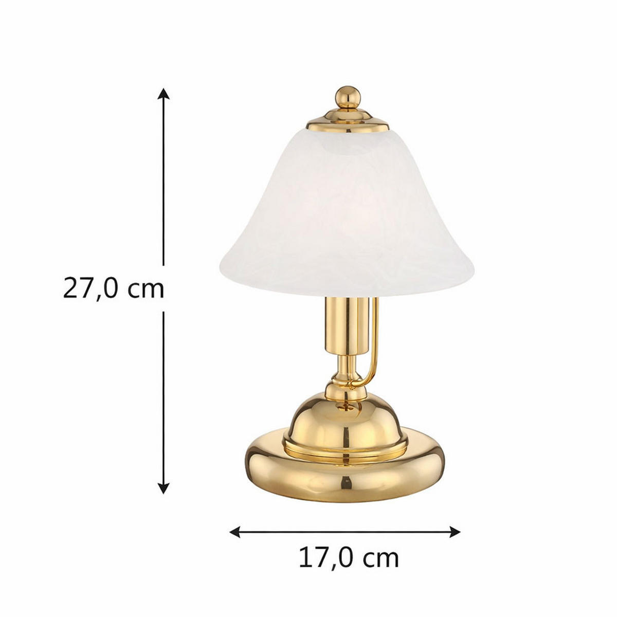 TISCHLEUCHTE Metall Messing Glas 2er Set - Messingfarben, Glas (17/17/27cm) - Globo Lighting