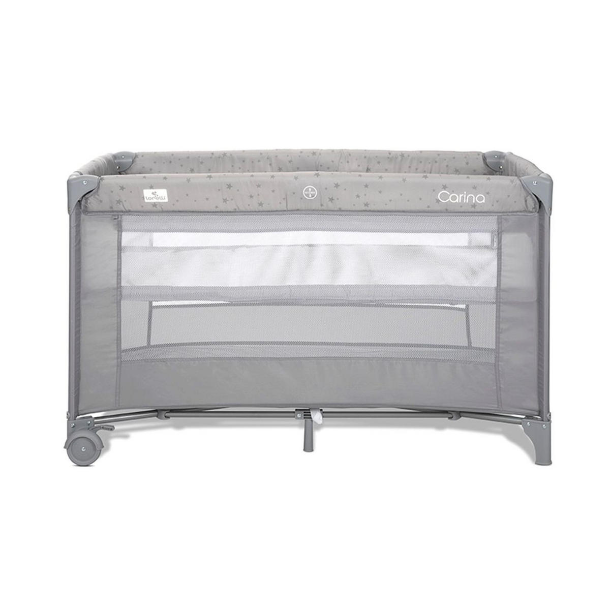 REISEBETT Carina grau Matratze Tragetasche faltbar Räder mit Bremse - Grau, Kunststoff (67/125cm) - Lorelli