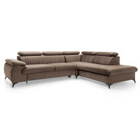ECKSOFA 275 cm mit verstellbaren Kopfstützen Xanto L, Rechts, Braun - Braun, Holz (221/275cm) - Emporius