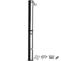 SOLARDUSCHE Ofanto,inklusive Wasserhahn,schwarz/silber - Silberfarben/Schwarz, Kunststoff (18/217/44.5cm) - tectake
