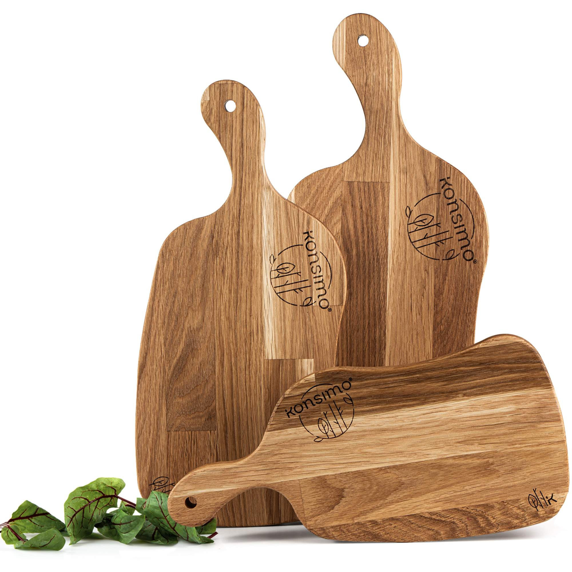 SCHNEIDEBRETT Holz Eiche geölt LIVO 3-tlg - Eichefarben, Holz (21/49cm) - KONSIMO®