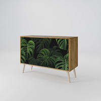 SIDEBOARD INFINITE MONSTERA, Eicheneffekt, 111x42x77,5 cm, 2 Türen - Eichefarben/Buchefarben, Holzwerkstoff/Buchenholz (111/77.5/42cm) - SpaceRebels