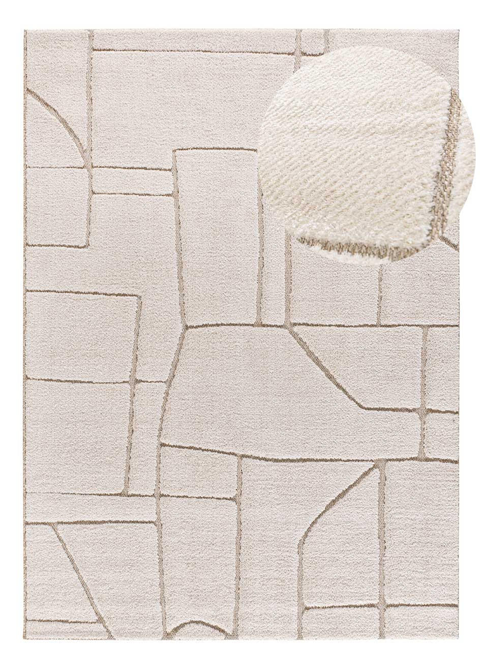 WEBTEPPICH im skandinavischen Stil Weiß Diena 120/170 cm - Weiß, Naturmaterialien/Textil (120/170cm) - Atticgo