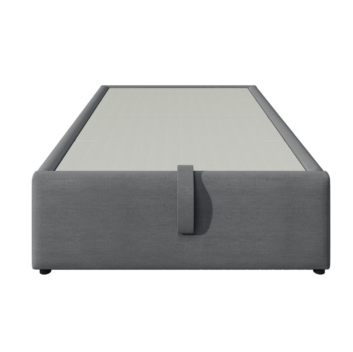 TAPECIRANI krevet od pamuka i lana 90x200 cm sivi s USB/Type-C priključkom i hidrauličkim prostorom za odlaganje - siva, tekstil (90/200cm) - Modfu