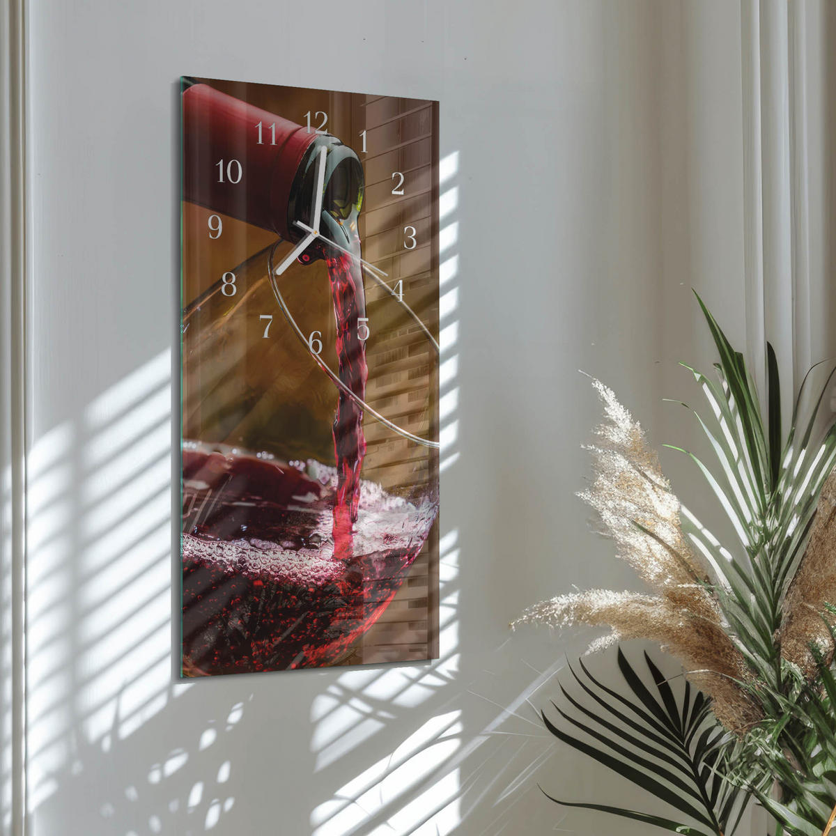 WANDUHR 30x60 cm - Big Ben - Rot, Glas (30/60/0.4cm) - TULUP